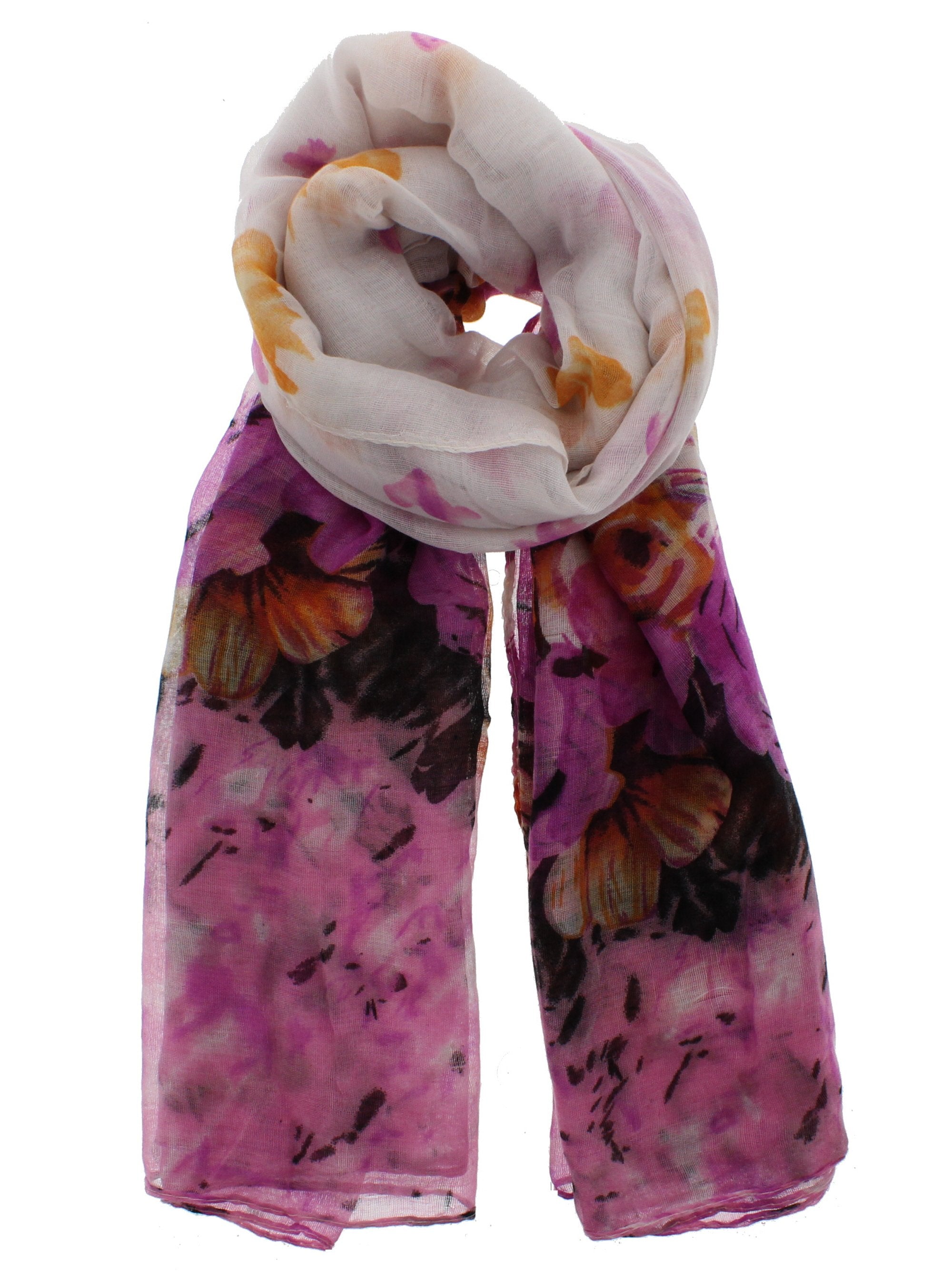 Multi Floral on Printed Scarf