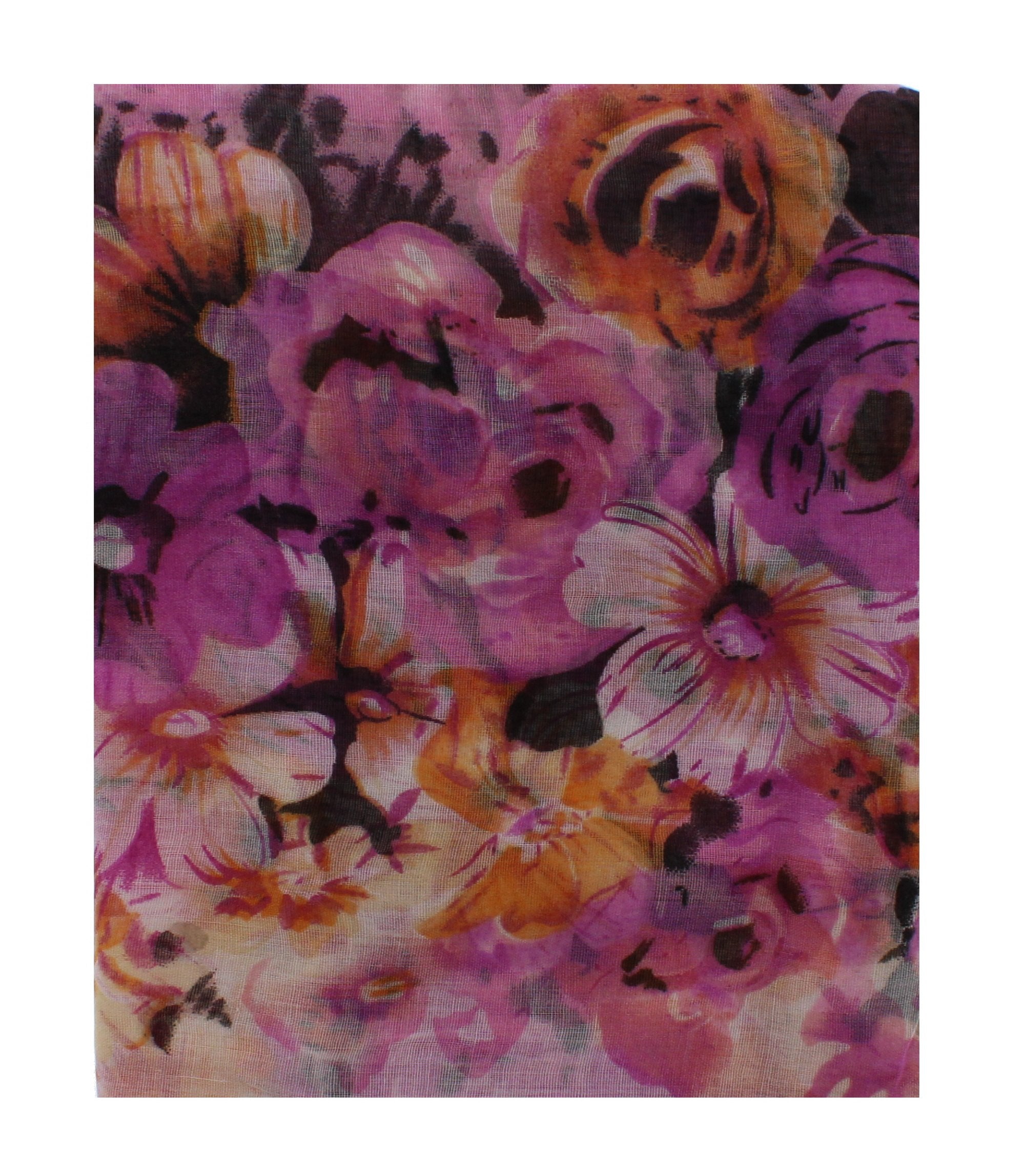 Multi Floral on Printed Scarf