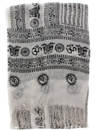 Om Sign Printed Scarves with Tassels