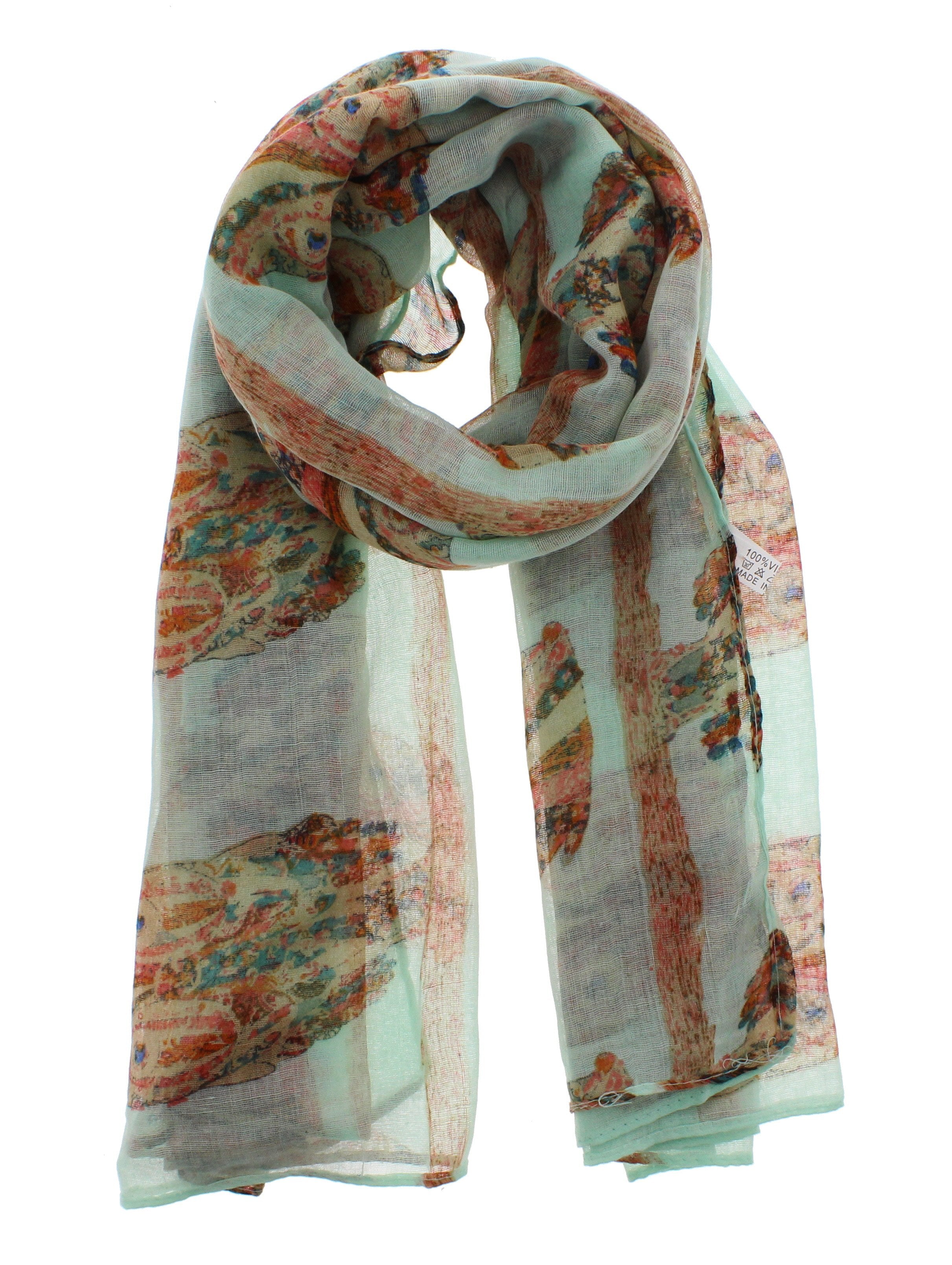 Multicolour Owl Printed Scarves