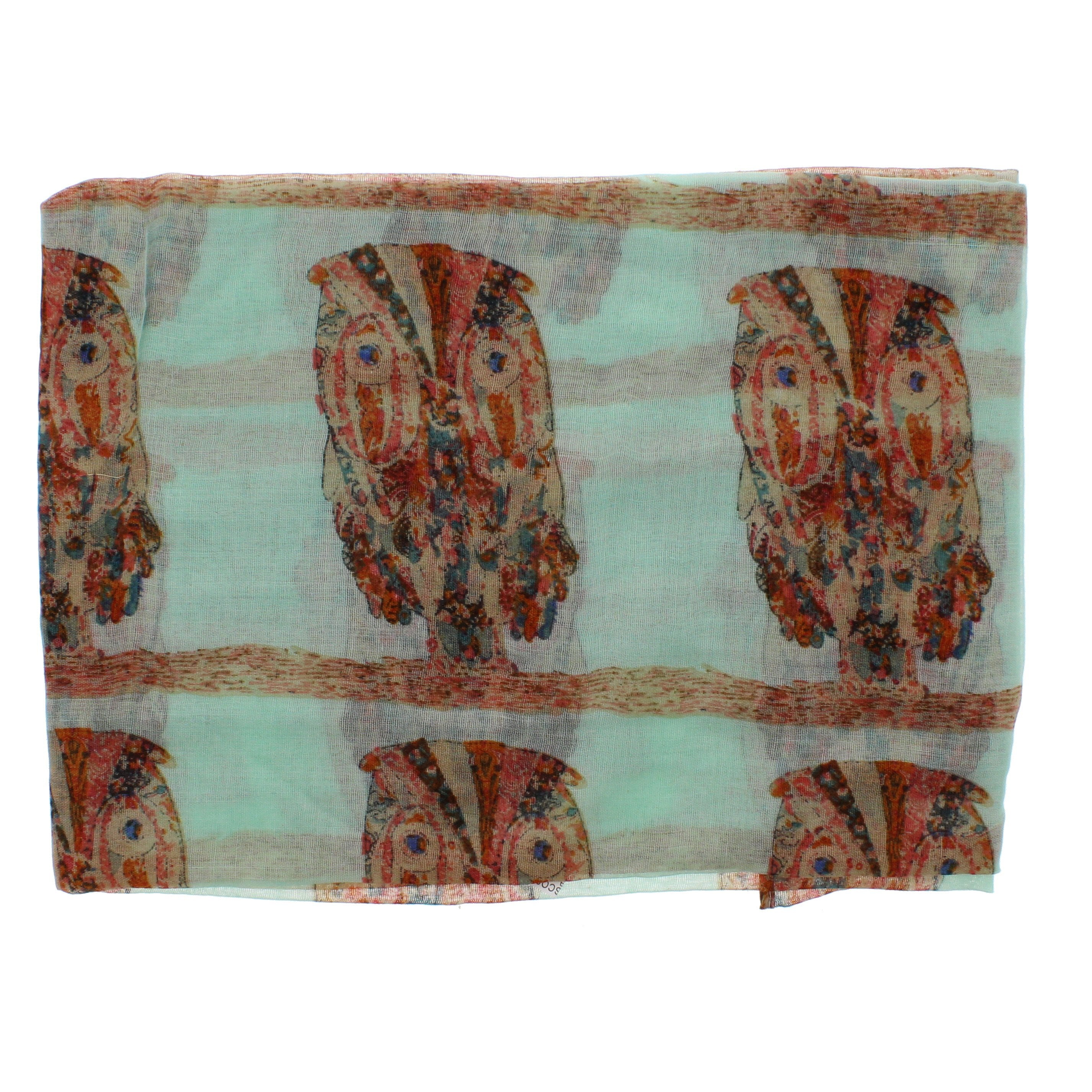 Multicolour Owl Printed Scarves