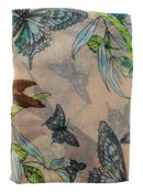 Large Butterfly & Flowers Printed Scarves