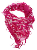 Floral Square Printed Scarves with Tassels