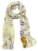 Robins, Trees & Flowers Printed Scarves