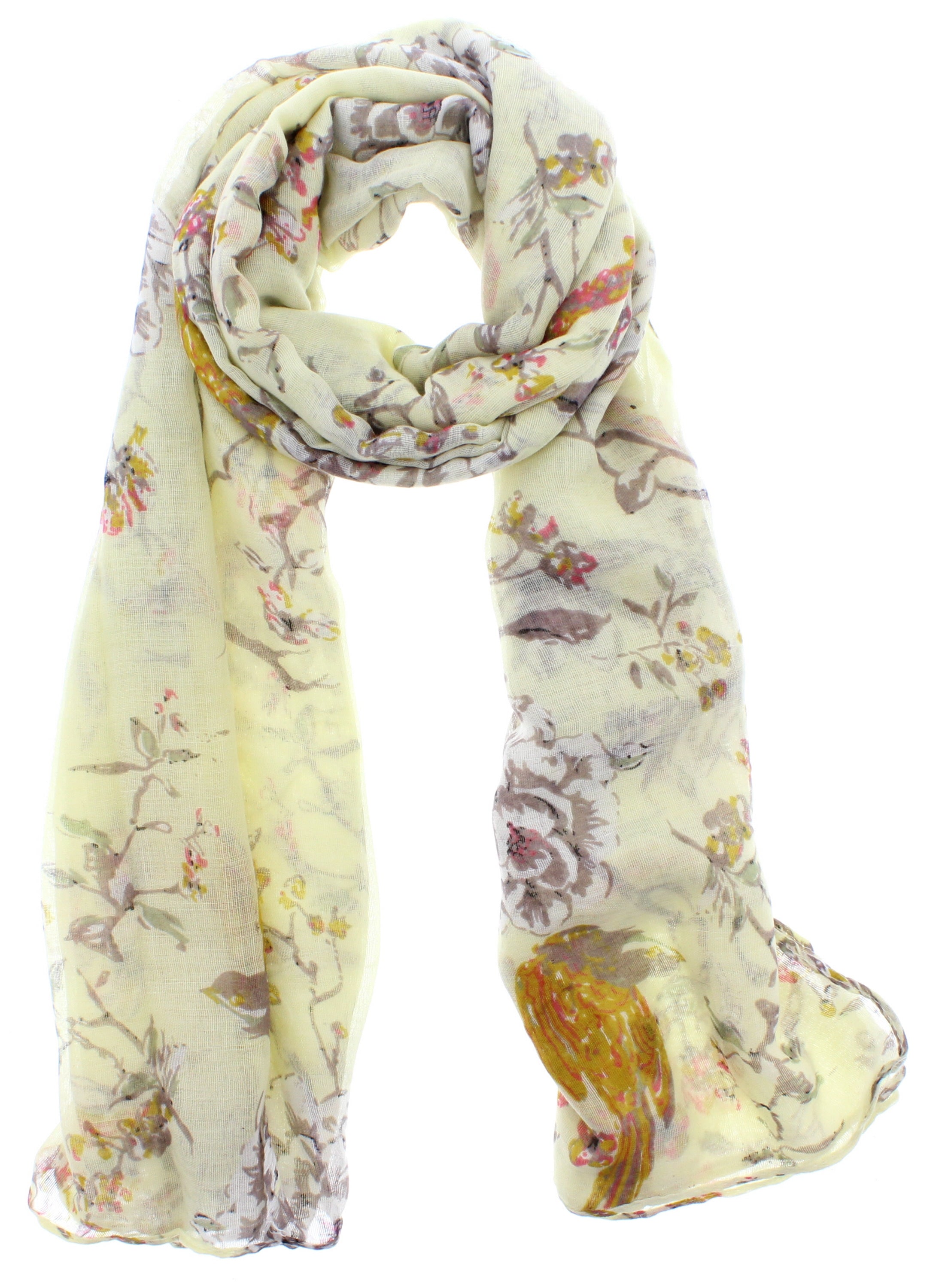 Robins, Trees & Flowers Printed Scarves