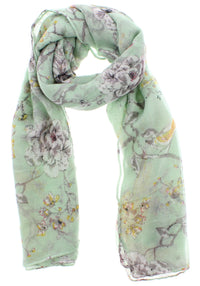 Robins, Trees & Flowers Printed Scarves