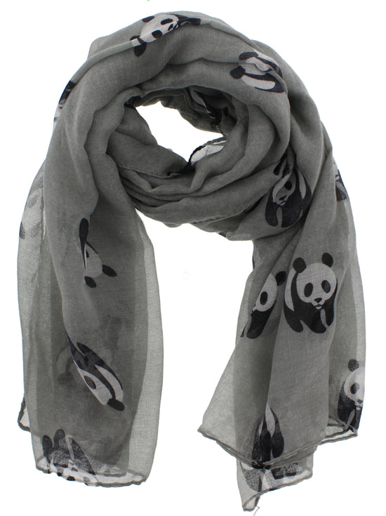 Grey Panda Printed Scarf