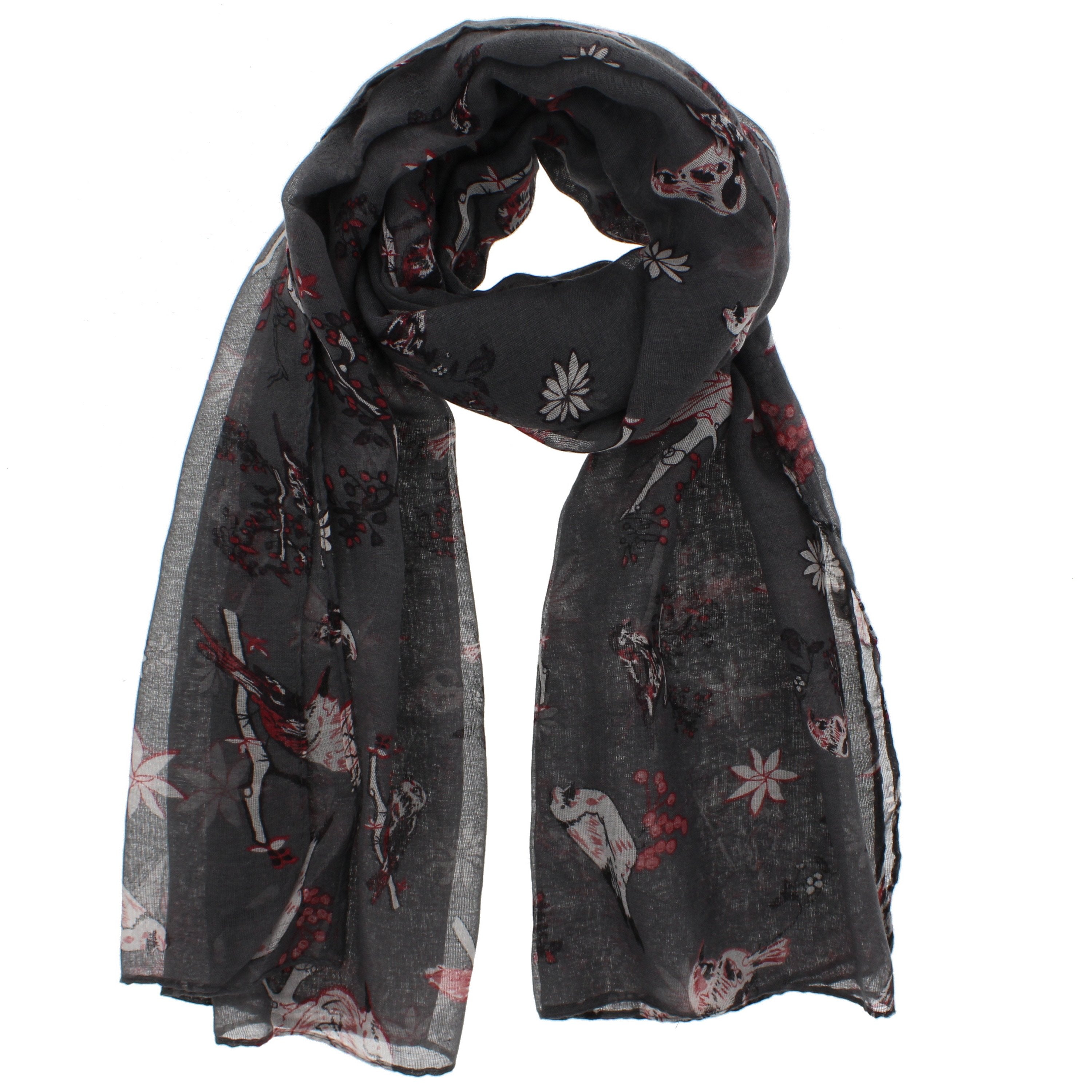 Robin & Flower Printed Scarves