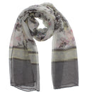 Floral Printed Scarves with Border