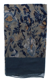 Floral Printed Scarf with Border