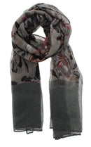 Floral Printed Scarf with Border