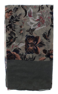 Floral Printed Scarf with Border