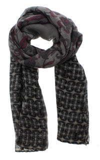 Patterned & Floral Printed Scarves with Border