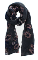 Butterflies & Floral Printed Scarves with Border