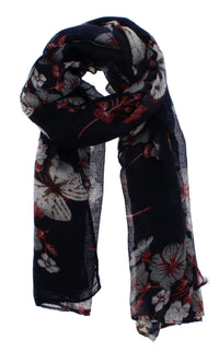 Butterflies & Floral Printed Scarves with Border