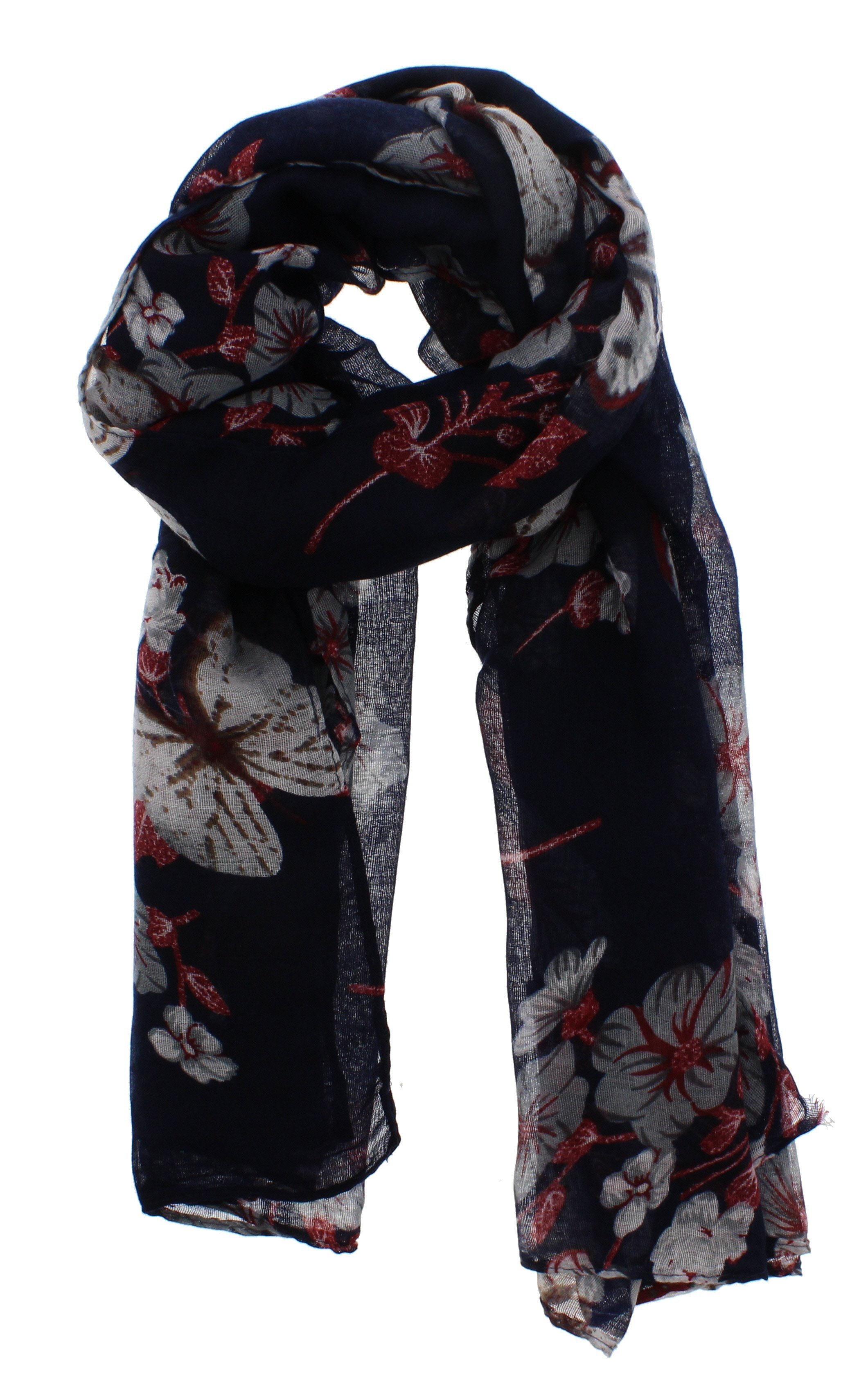 Butterflies & Floral Printed Scarves with Border