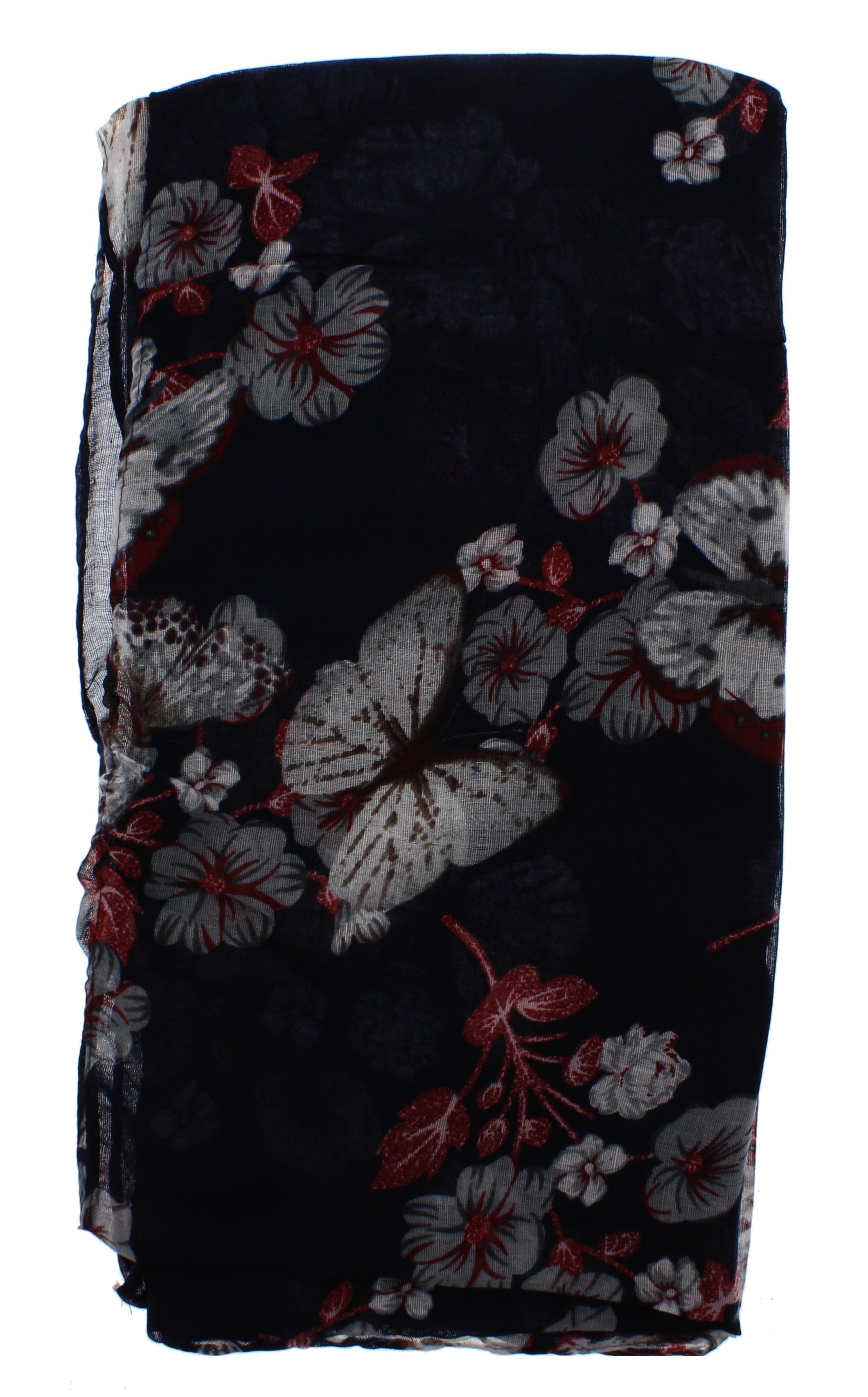 Butterflies & Floral Printed Scarves with Border