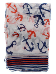Scarf with Anchor Prints