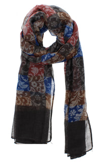 Checkered Floral Printed Scarves
