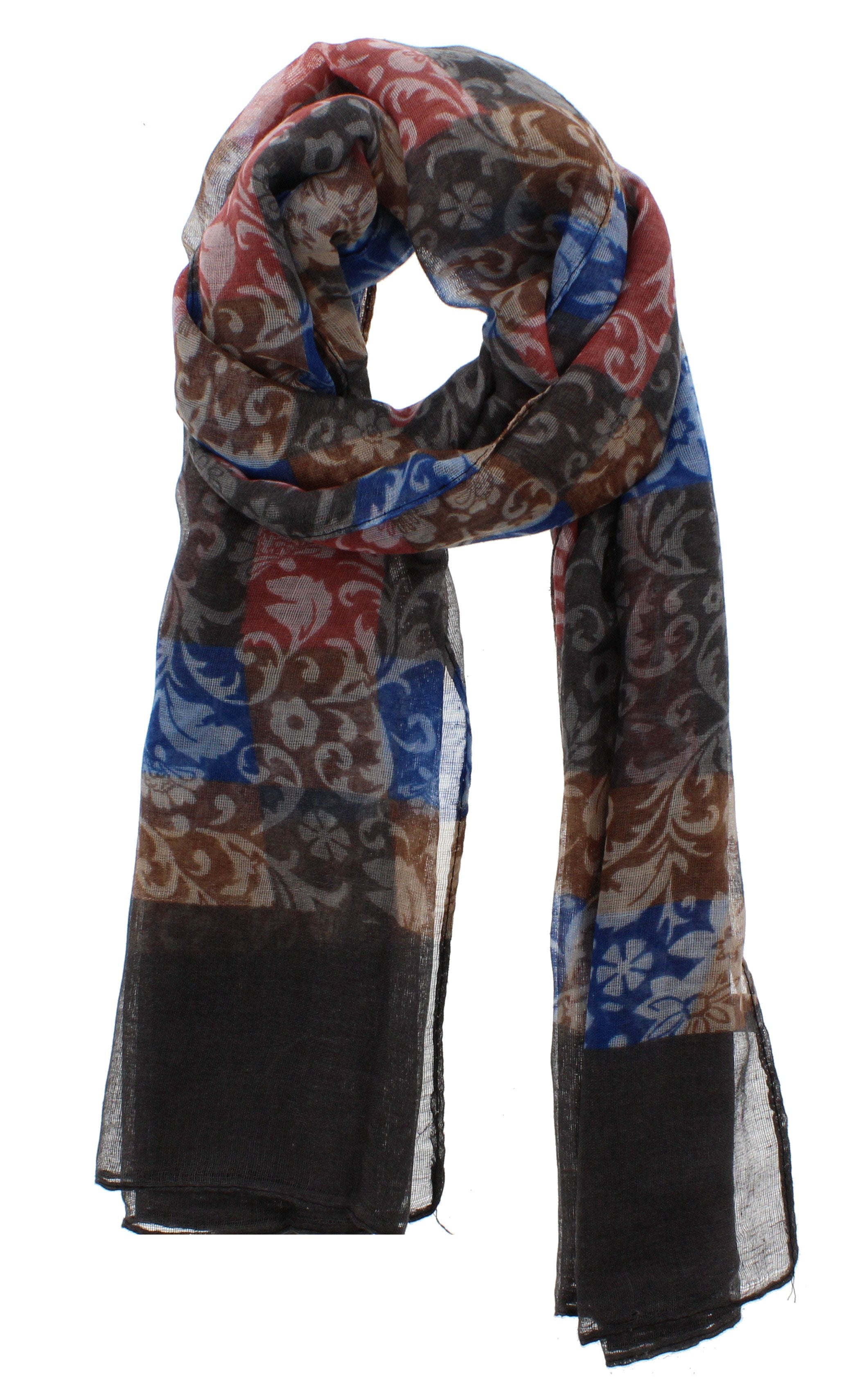Checkered Floral Printed Scarves