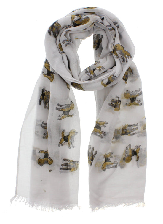 Light Beagle Dog Printed Scarves
