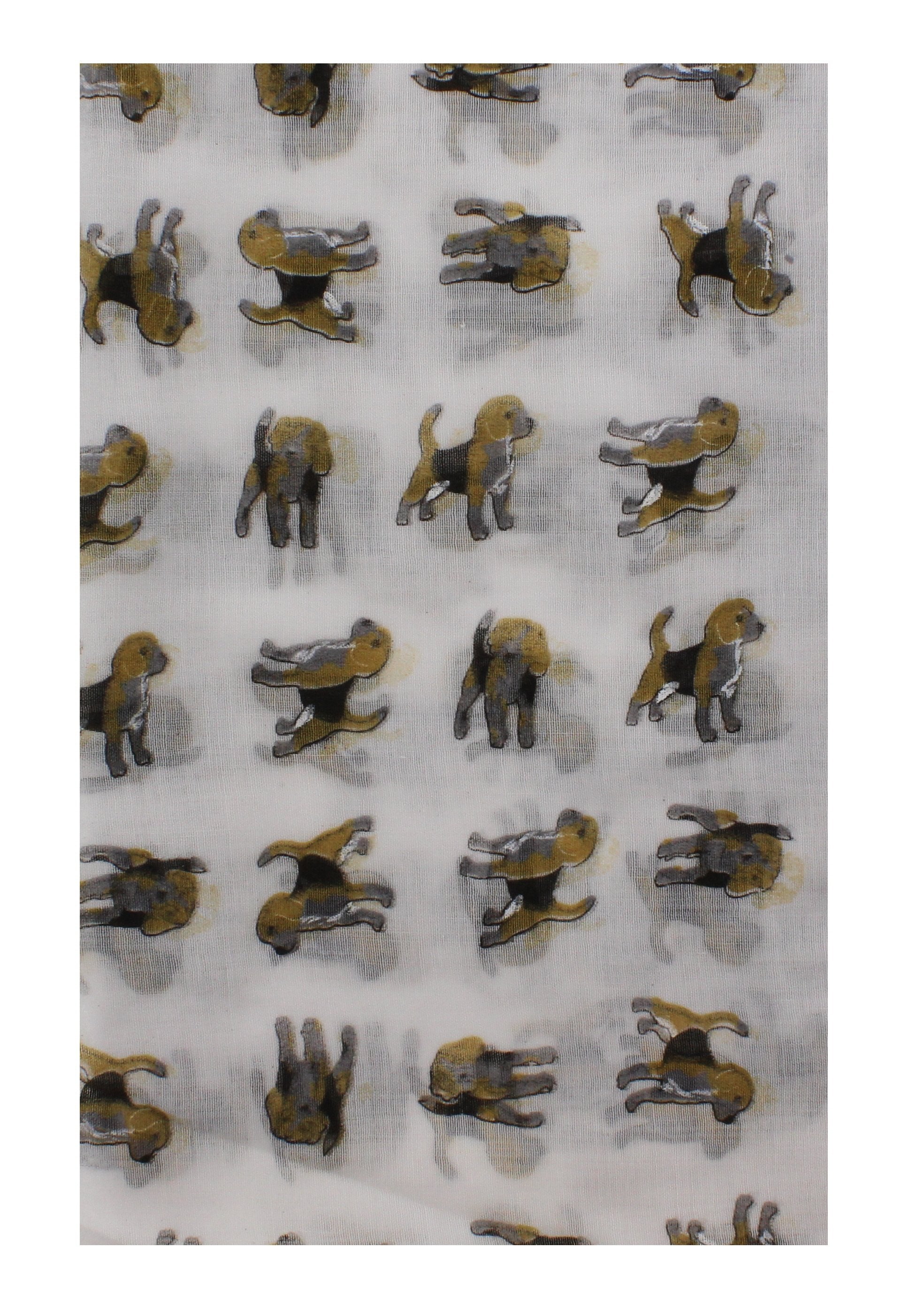 Light Beagle Dog Printed Scarves