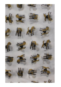 Light Beagle Dog Printed Scarves