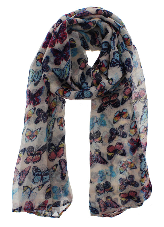 Multicolour Butterfly Printed Scarves