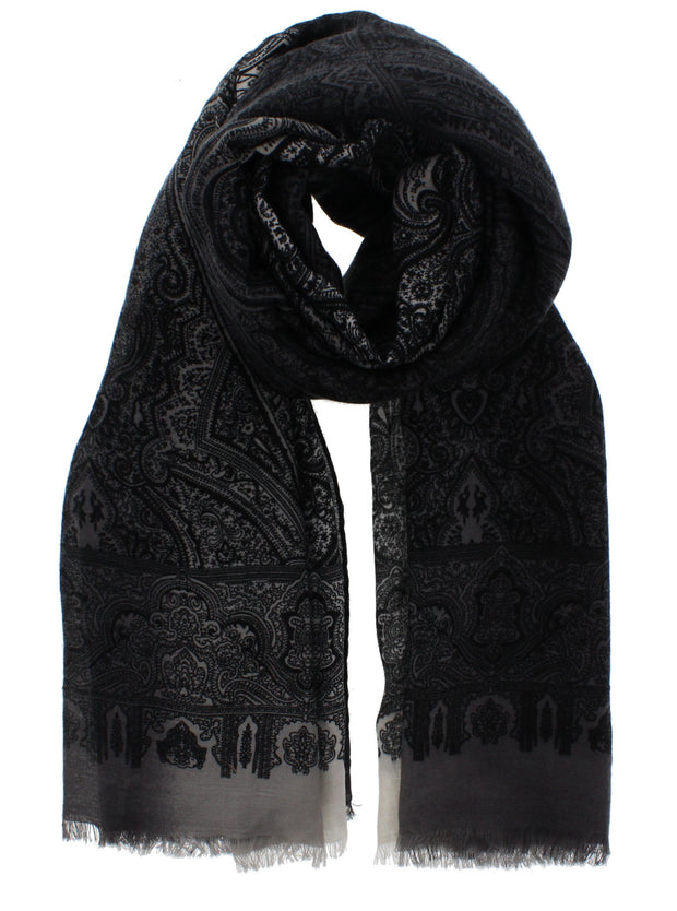 Detailed Paisley Print Scarf