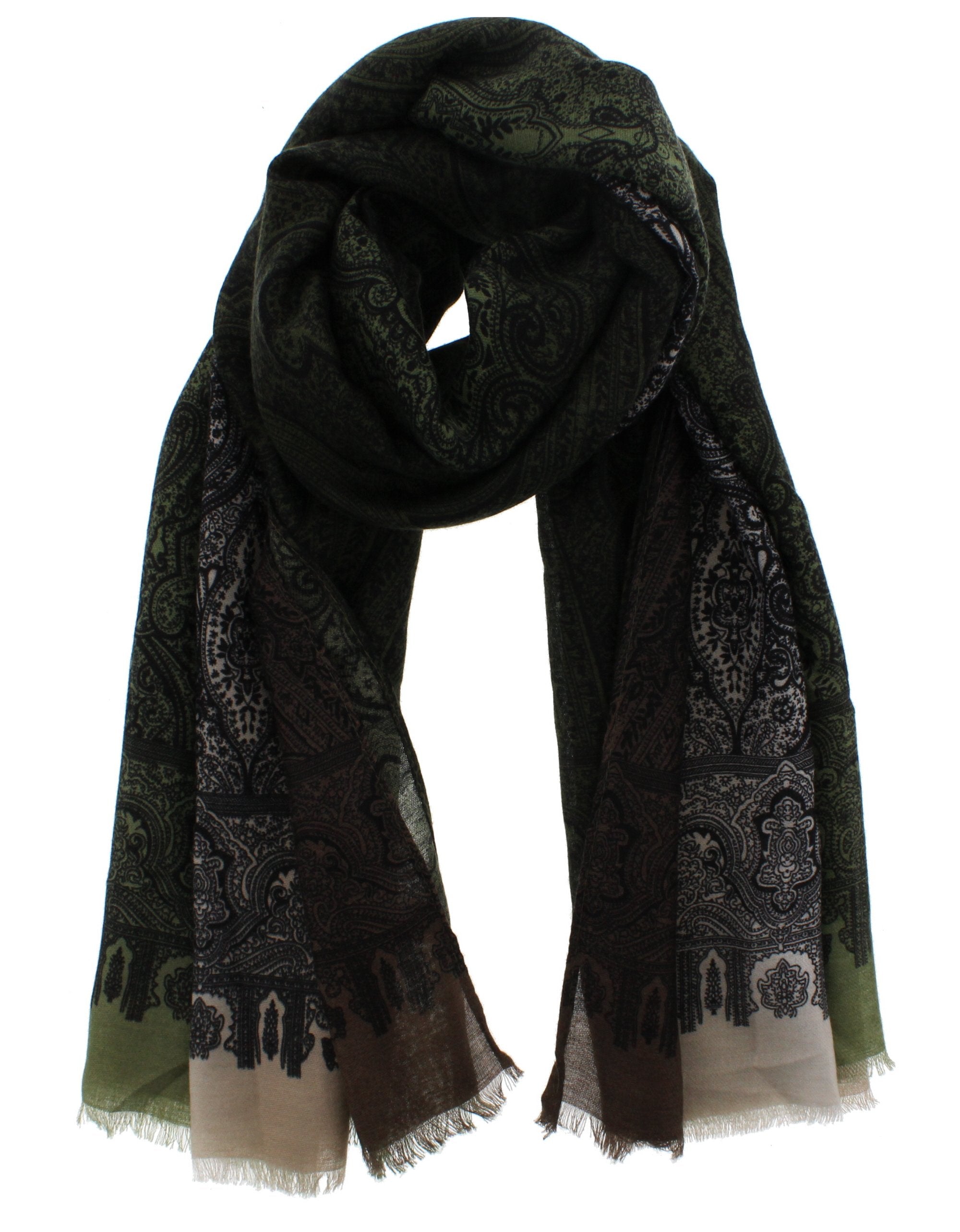 Detailed Paisley Printed Scarves