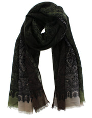 Detailed Paisley Print Scarf