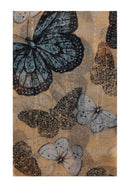 Large Butterfly Printed Scarf with Sequin Trail