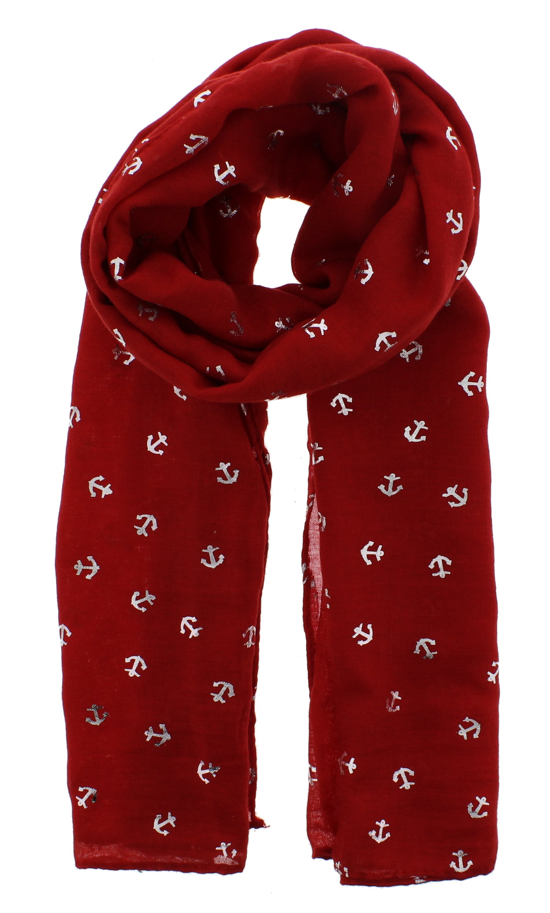 Silver Foil Anchor Print Scarves