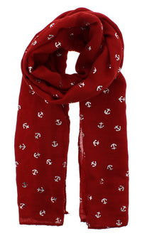 Silver Foil Anchor Print Scarves