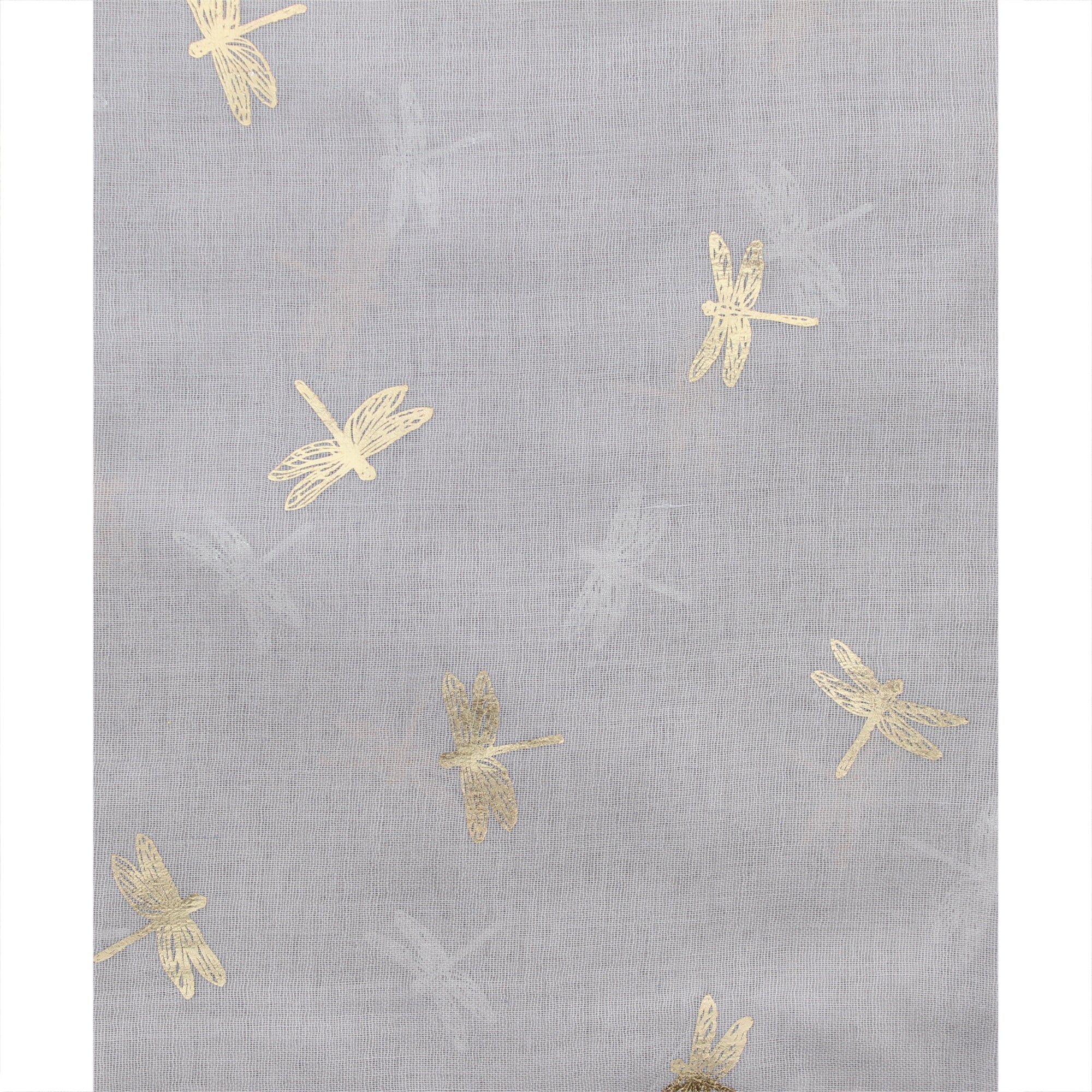 Small Gold Foil Dragonfly Print Scarves