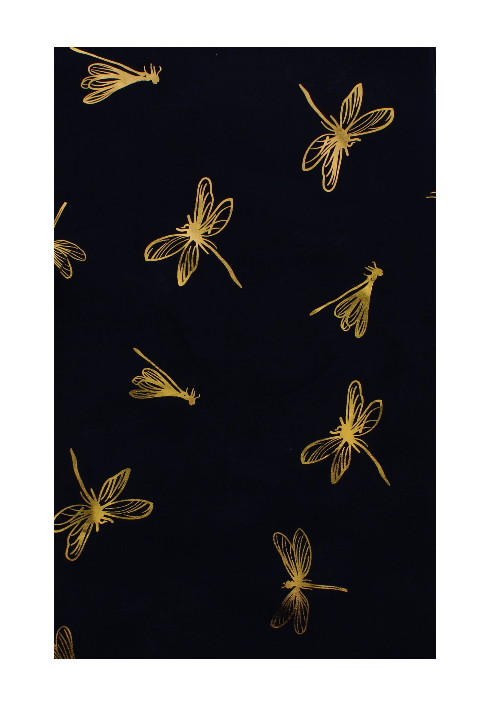Large Gold Foil Dragonfly Printed Scarves