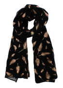 Rose Gold Foil Feather Printed Scarves