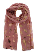 Rose Gold Foil Feather Printed Scarves