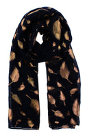 Rose Gold Foil Feather Printed Scarves
