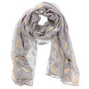 Rose Gold Foil Feather Printed Scarves