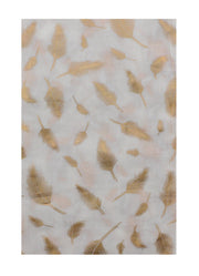 Scarf with Rose Gold Foil Feather Print
