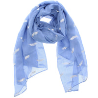 Silver Foil Mini Feathers Scarves