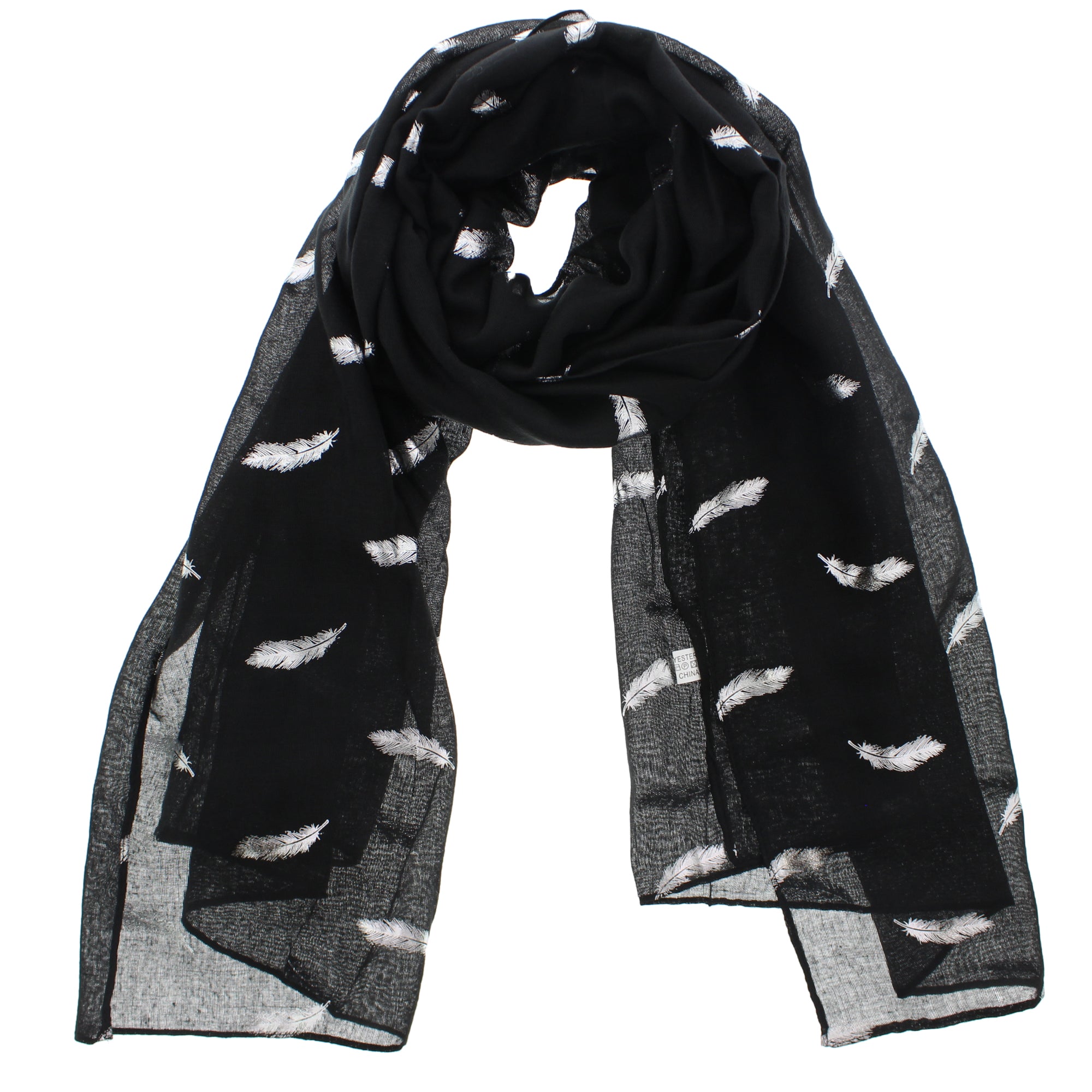 Silver Foil Mini Feathers Scarves