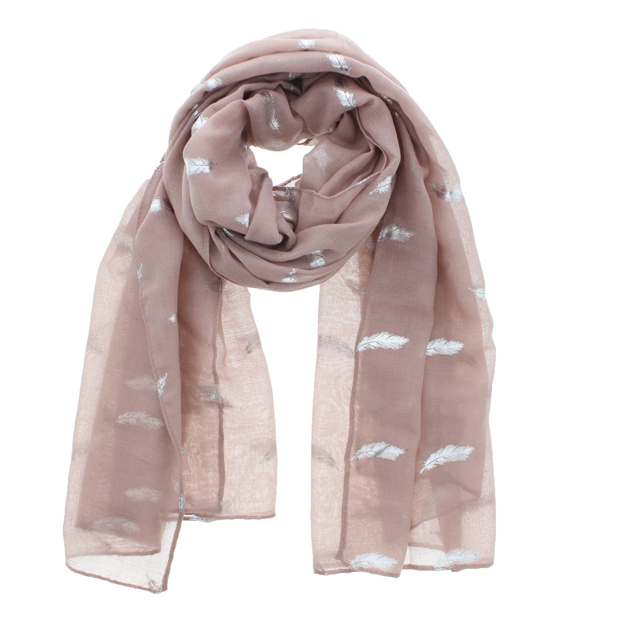 Silver Foil Mini Feathers Scarves