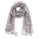 Silver Foil Mini Feathers Scarves