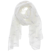 Silver Foil Mini Feathers Scarves