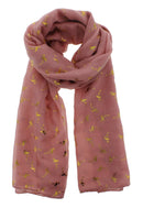 Gold Foil Flamingos Scarves