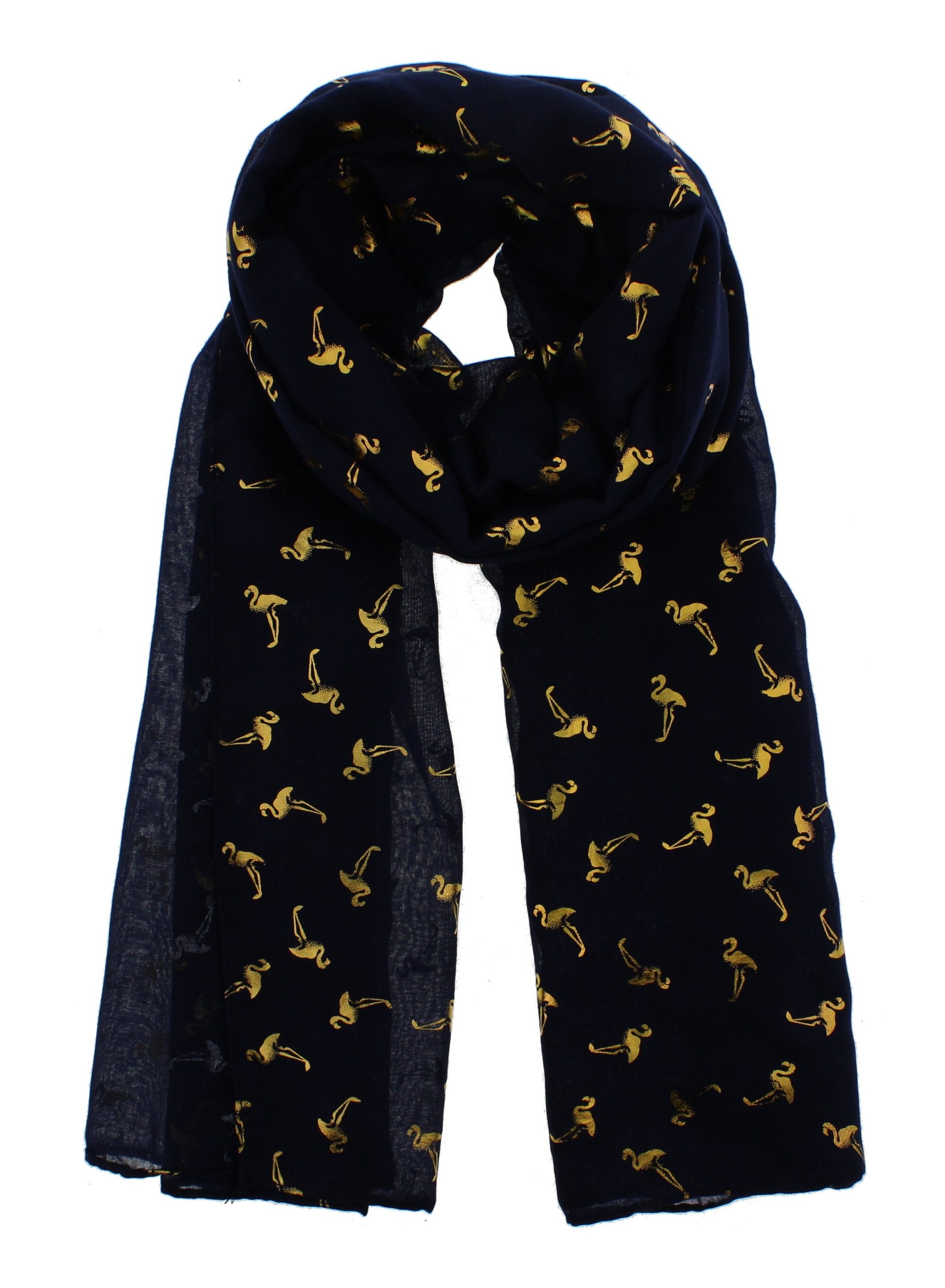 Gold Foil Flamingos Scarves
