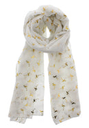 Gold Foil Flamingos Scarves