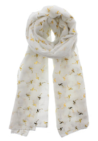 Gold Foil Flamingos Scarves